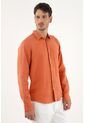 Tennis Camisa Naranja En 100% Lino Para Hombre de Tennis