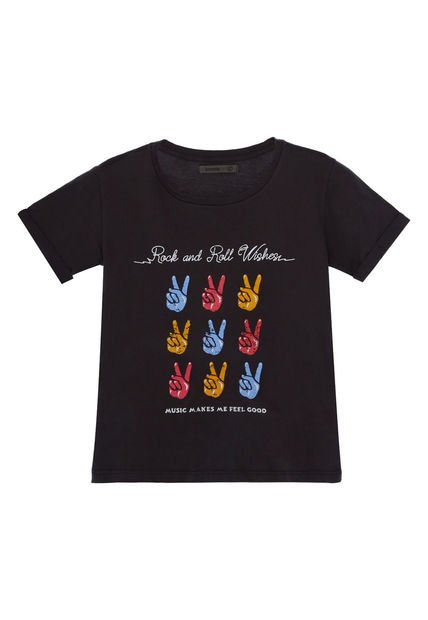 Camiseta Gris Manga Corta Para Niña