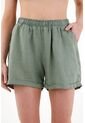 Bermuda Verde En 100% Lino Para Mujer de Tennis