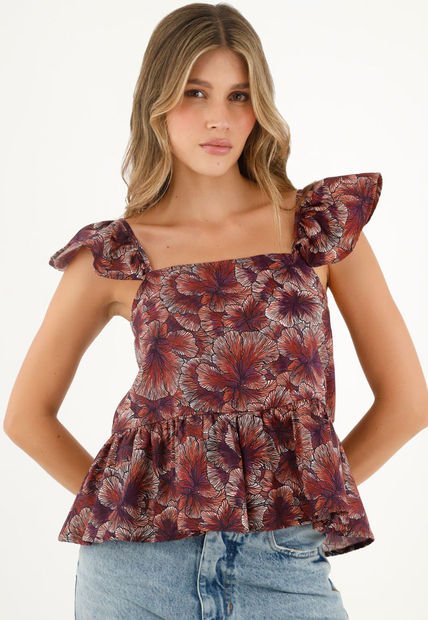 Camisa Morada De Tiras Para Mujer