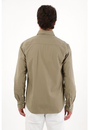 Tennis Camisa Manga Larga Con Bolsillo Verde Para Hombre