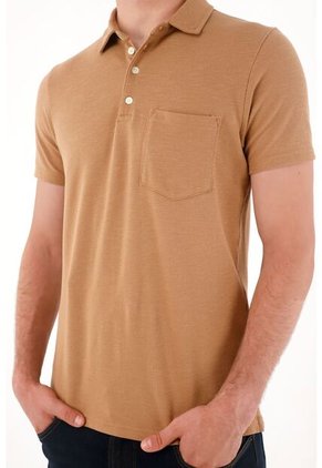 Tennis Camiseta Polo Manga Corta Café Para Hombre