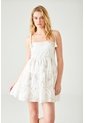Tennis Vestido Corto Con Bordado Orgánico En Algodón Blanco Para Mujer de Tennis