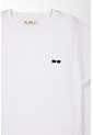 Tennis Camiseta Regular Con Mini Gráfico De Gafas En Algodón Blanco Para Mujer de Tennis