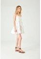 Tennis Vestido Corto Con Bordado Orgánico En Algodón Blanco Para Mujer de Tennis