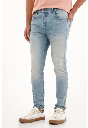 Tennis Jean Azul Súper Skinny Con Rotos Para Hombre