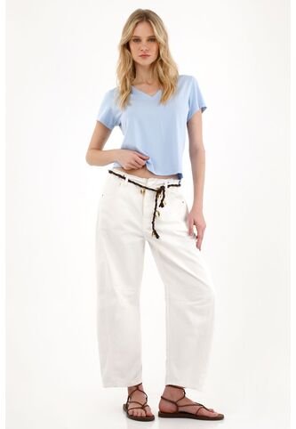 Tennis Camiseta Básica Cuello En V Azul Para Mujer Tennis