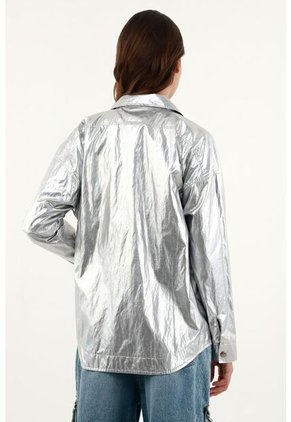 Camichaqueta Con Efecto Metalizado Para Mujer
