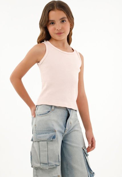 Camiseta Manga Sisa Rosada Para Niña