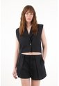 Tennis Short Tiro Alto Con Tablas Negro Para Mujer de Tennis