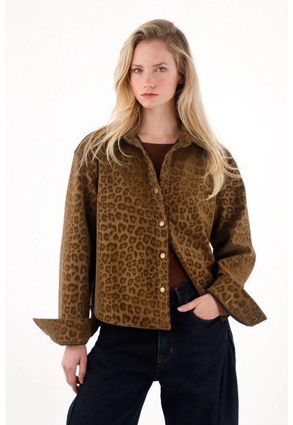 Tennis Chaqueta Con Diseño Animal Print A Tono Para Mujer