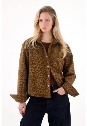 Tennis Chaqueta Con Diseño Animal Print A Tono Para Mujer