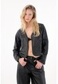 Tennis Chaqueta En Cuero Sintético Negra De Silueta Amplia Para Mujer de Tennis