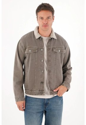 Tennis Chaqueta Tipo Trucker En Denim Gris Para Hombre