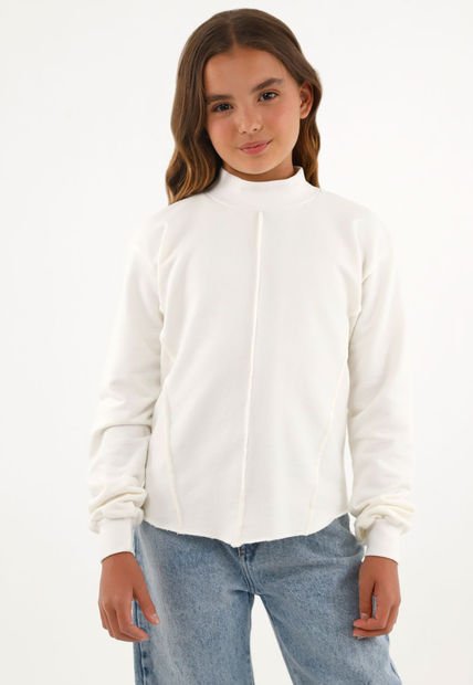 Buzo Crudo Cuello Alto Para Niña