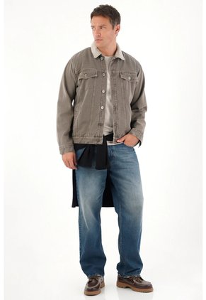 Tennis Chaqueta Tipo Trucker En Denim Gris Para Hombre
