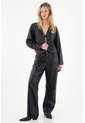 Tennis Chaqueta En Cuero Sintético Negra De Silueta Amplia Para Mujer de Tennis