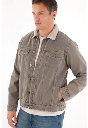 Tennis Chaqueta Tipo Trucker En Denim Gris Para Hombre
