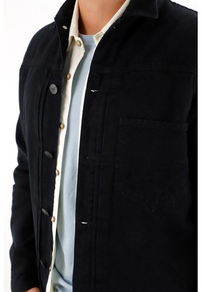 Tennis Abrigo Tipo Trucker Black Denim Para Hombre