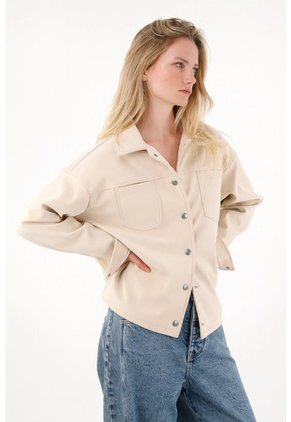 Tennis Chaqueta En Cuero Sintético Crudo Para Mujer