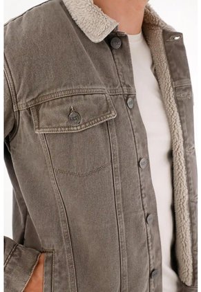 Tennis Chaqueta Tipo Trucker En Denim Gris Para Hombre