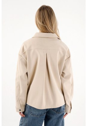 Tennis Chaqueta En Cuero Sintético Crudo Para Mujer
