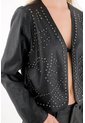 Tennis Chaqueta En Cuero Sintético Negra De Silueta Amplia Para Mujer de Tennis