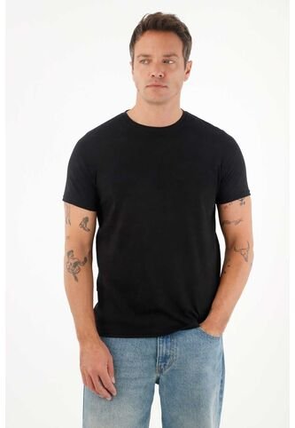 Tennis Camiseta Básica De Tacto Suave Negra Para Hombre Tennis
