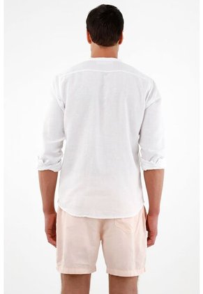 Camisa Blanca En 100% Lino Para Hombre