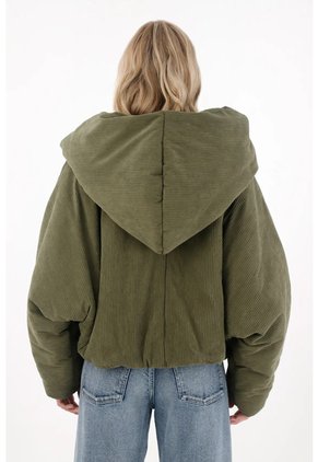 Tennis Chaqueta Acolchada En Corduroy Verde Para Mujer