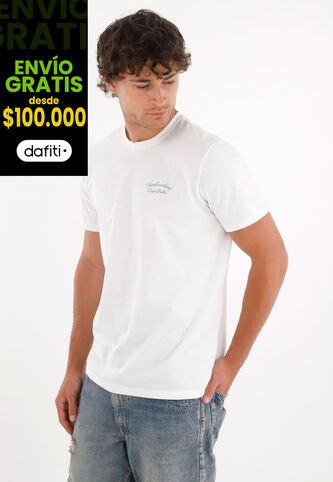Tennis Camiseta Con Estampado Frontal Y En Espalda Blanca Para Hombre Tennis