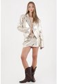 Tennis Chaqueta Crop Metalizada Crudo Para Mujer de Tennis