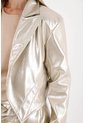 Tennis Chaqueta Crop Metalizada Crudo Para Mujer de Tennis