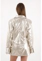 Tennis Chaqueta Crop Metalizada Crudo Para Mujer de Tennis
