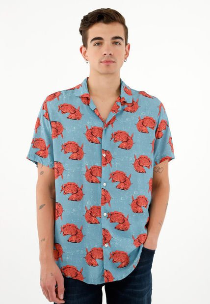 Camisa Tipo Bowling Para Hombre