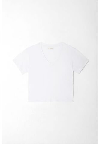 Tennis Camiseta Para Mujer De Algodón Blanca De Fit Relajado Con Escote En V Tennis