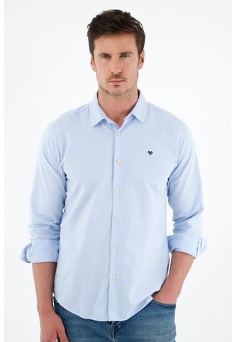 Tennis Camisa Azul Manga Larga Para Hombre Tennis