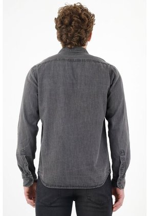 Camisa Negra De Botones Hombre