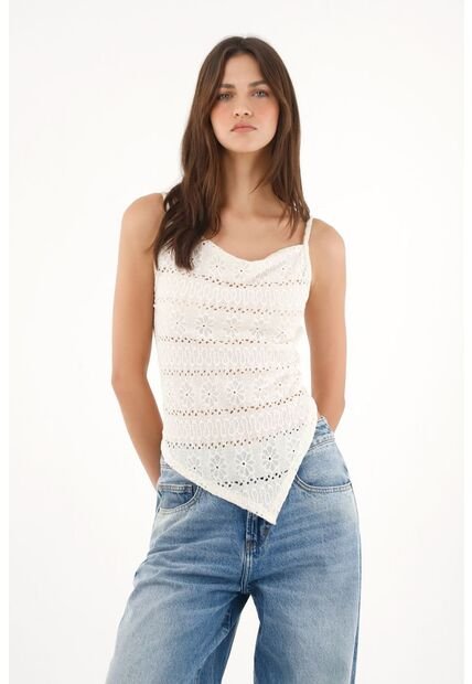 Tennis Camiseta Con Escote Drapeado Y Diseño De Flores Crudo Para Mujer