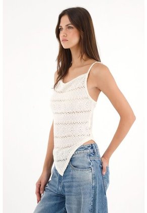 Tennis Camiseta Con Escote Drapeado Y Diseño De Flores Crudo Para Mujer