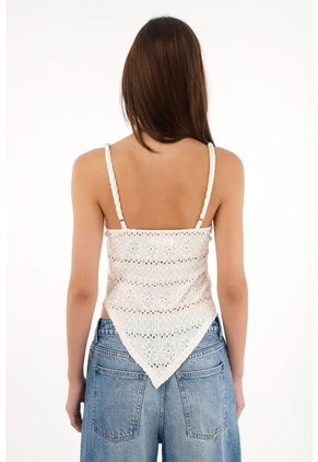 Tennis Camiseta Con Escote Drapeado Y Diseño De Flores Crudo Para Mujer