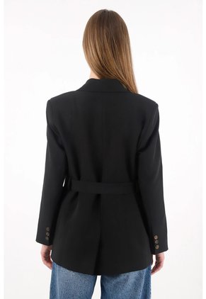 Tennis Abrigo Tipo Blazer Oversize Negro Para Mujer