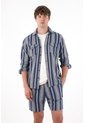 Camisa Manga Larga Con Diseño A Rayas Para Hombre de Tennis