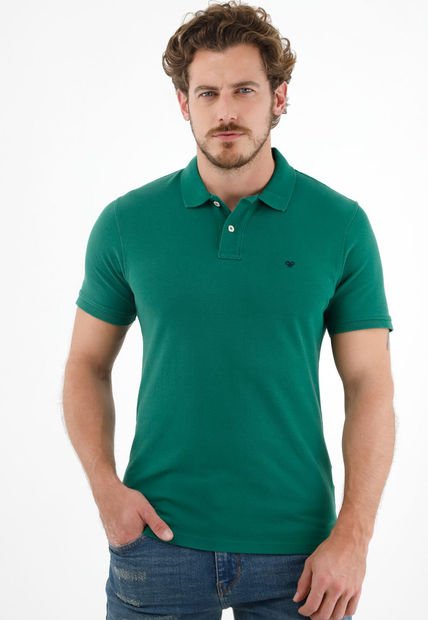 Polo Verde 100% Algodón Para Hombre