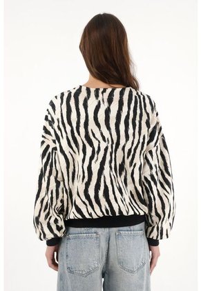 Tennis Buzo Con Estampado Animal Print De Botones Para Mujer