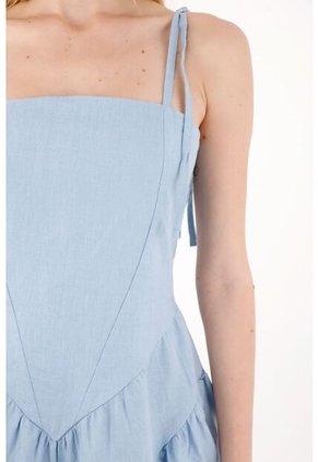 Tennis Vestido Corto Tipo Corsé Azul Para Mujer