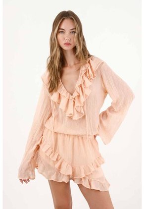 Tennis Vestido Corto Con Boleros Naranja Para Mujer