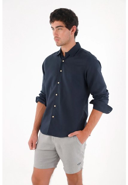 Tennis Bermuda En Lino Gris Para Hombre