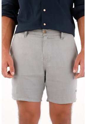 Tennis Bermuda En Lino Gris Para Hombre