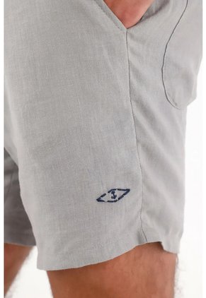 Tennis Bermuda En Lino Gris Para Hombre